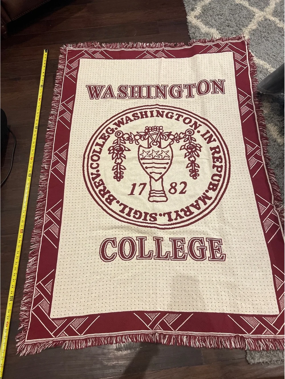 washington college woven throw blanket